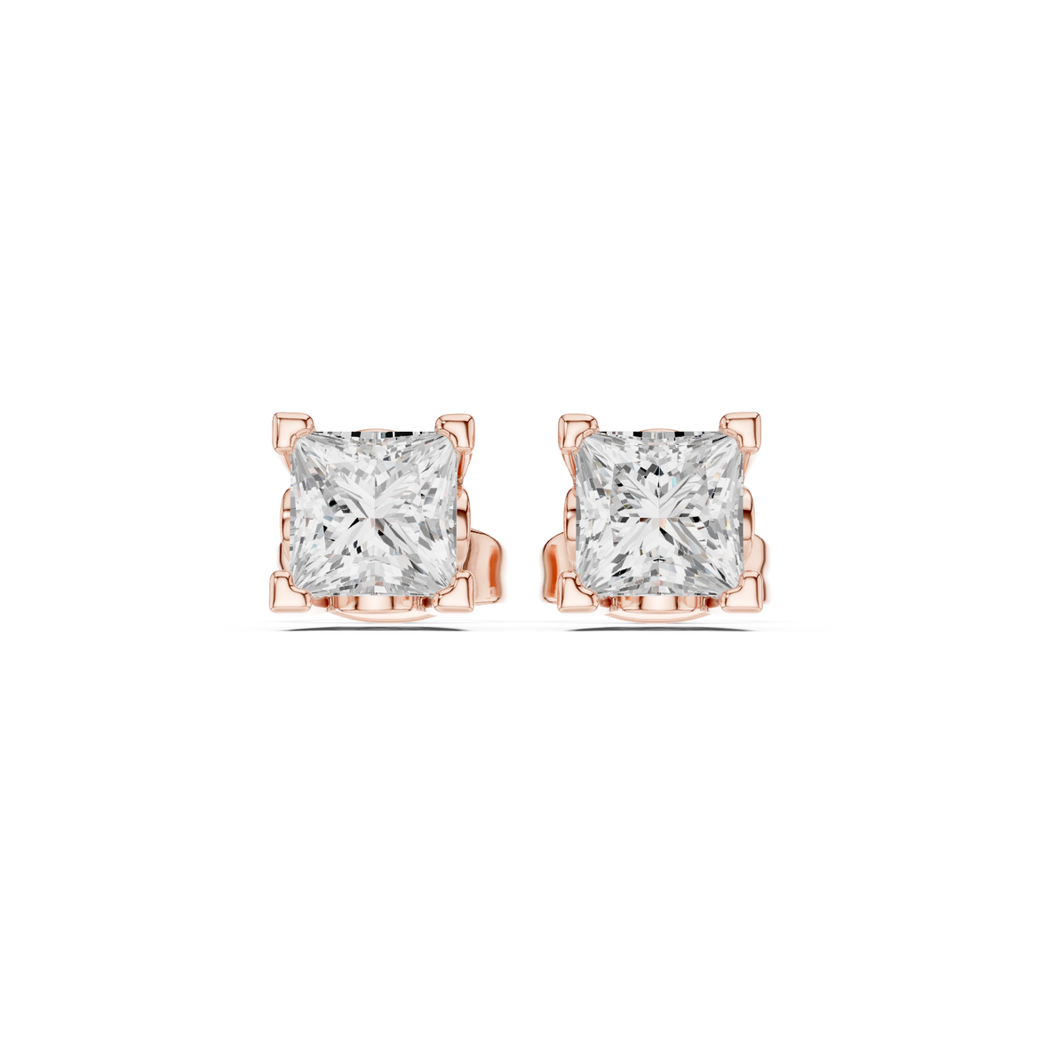 Princess Cut Crystal Stud Earrings