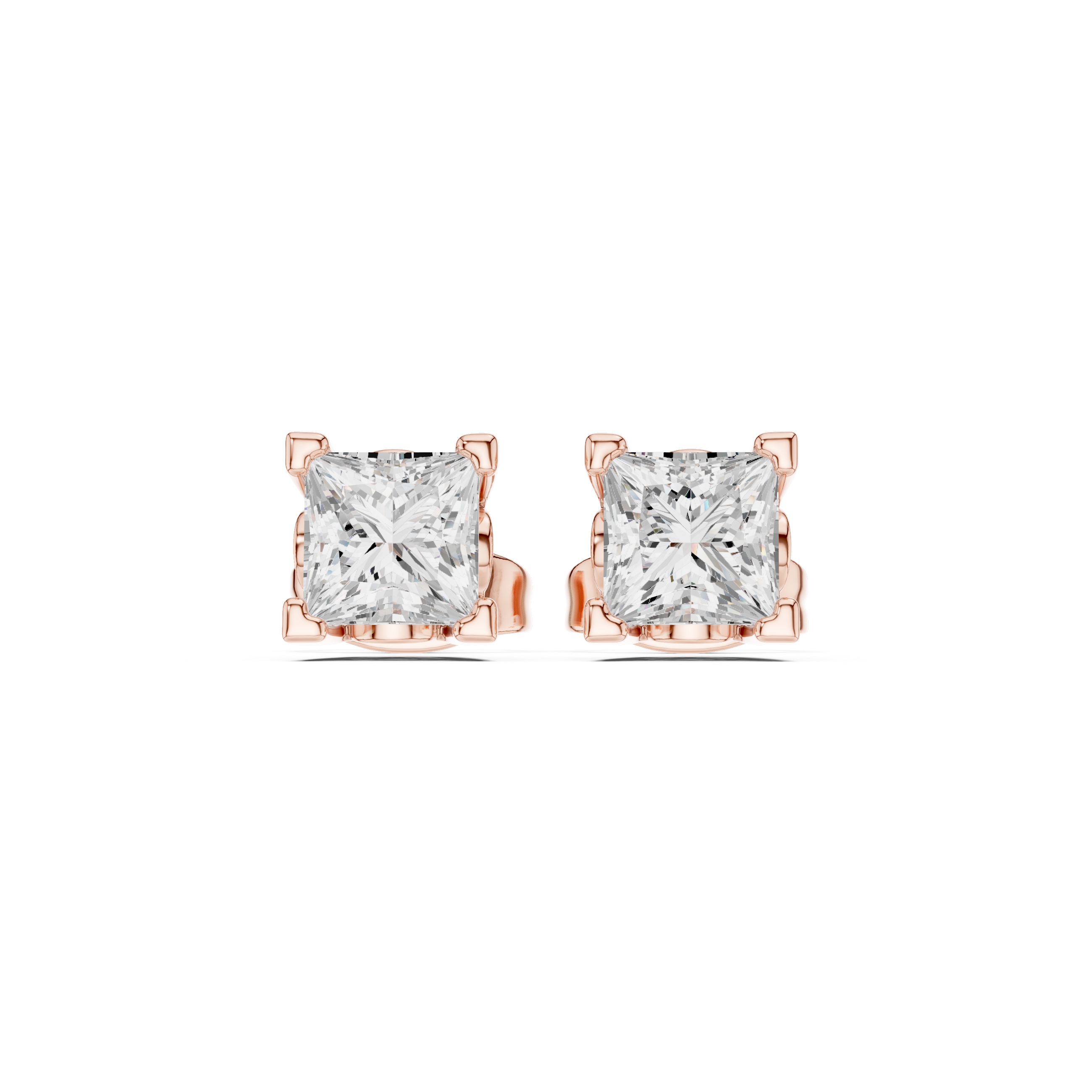 Cushion Cut Crystal Stud Earrings