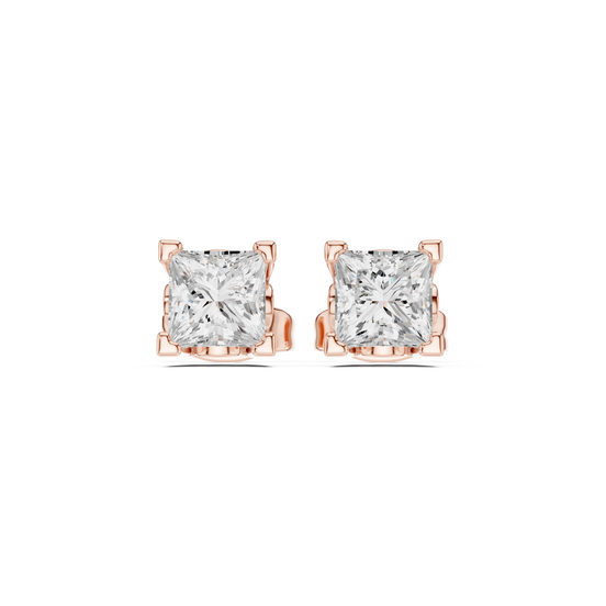 Cushion Cut Crystal Stud Earrings