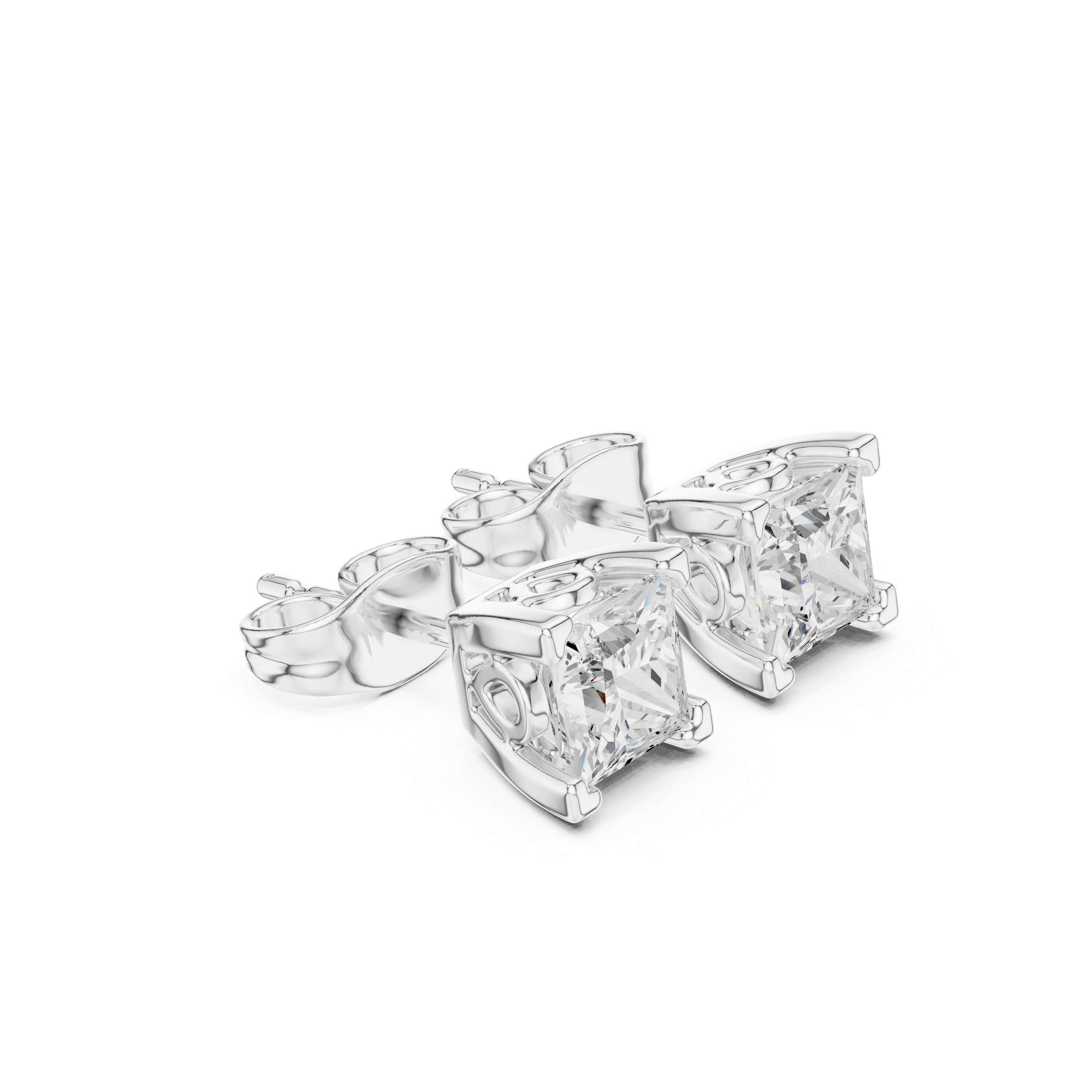 Cushion Cut Crystal Stud Earrings