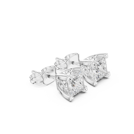 Cushion Cut Crystal Stud Earrings