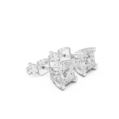 Cushion Cut Crystal Stud Earrings