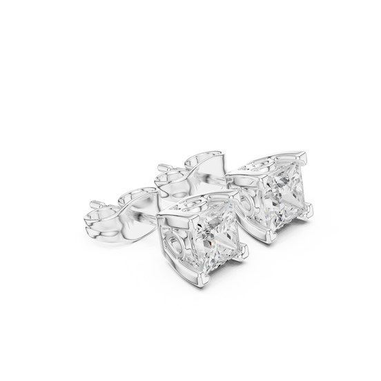 Cushion Cut Crystal Stud Earrings
