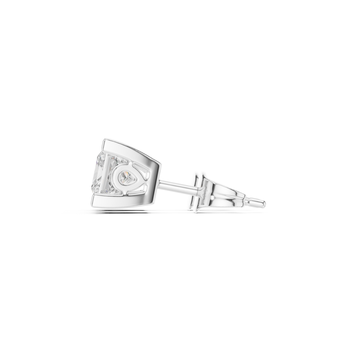 Princess Cut Crystal Stud Earrings