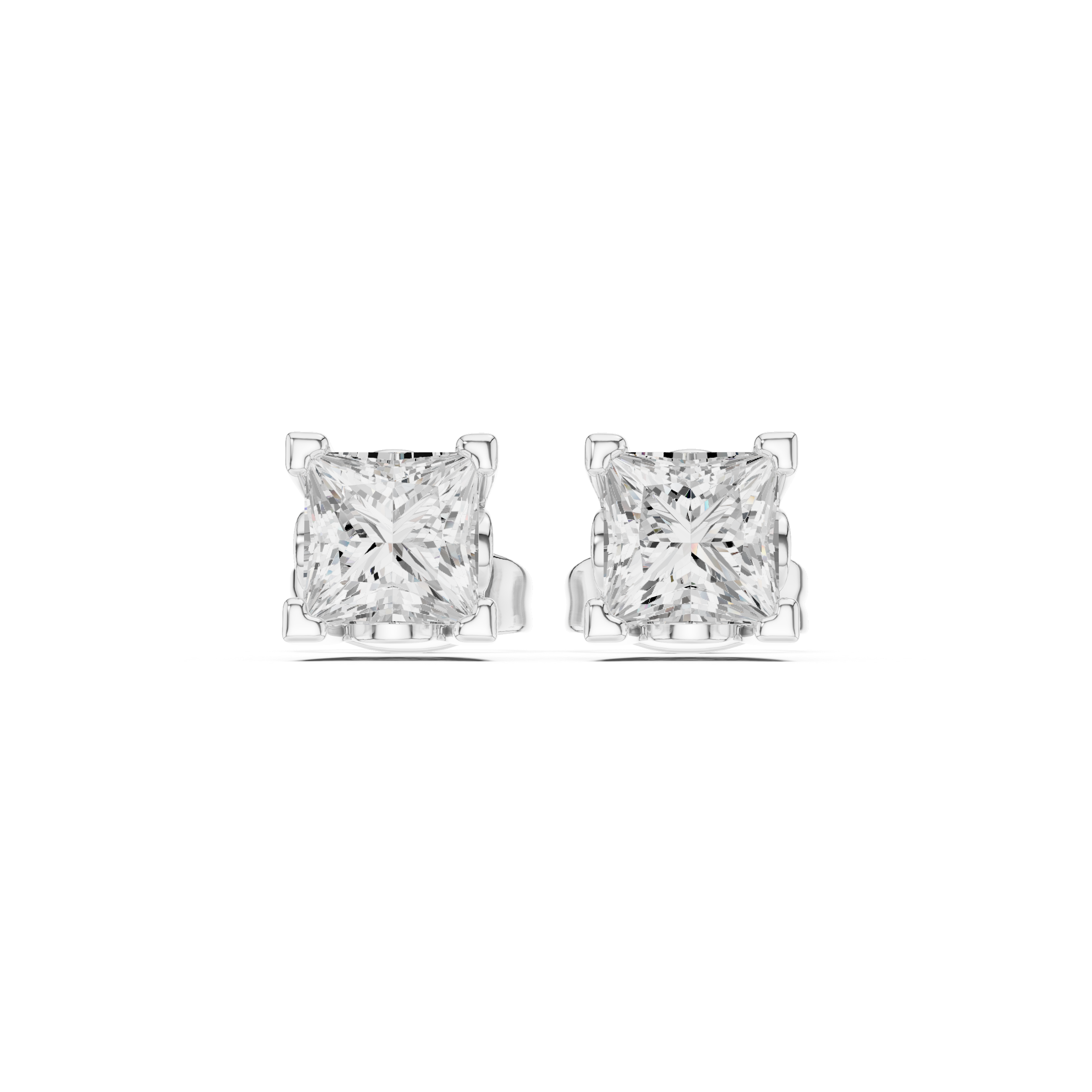 Cushion Cut Crystal Stud Earrings