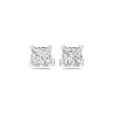 Princess Cut Crystal Stud Earrings