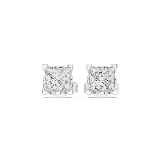 Princess Cut Crystal Stud Earrings