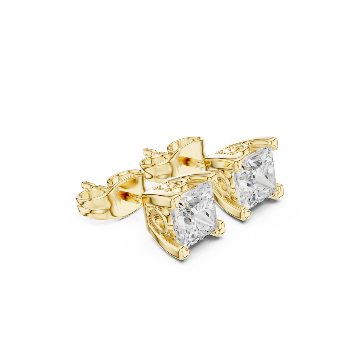 Princess Cut Crystal Stud Earrings