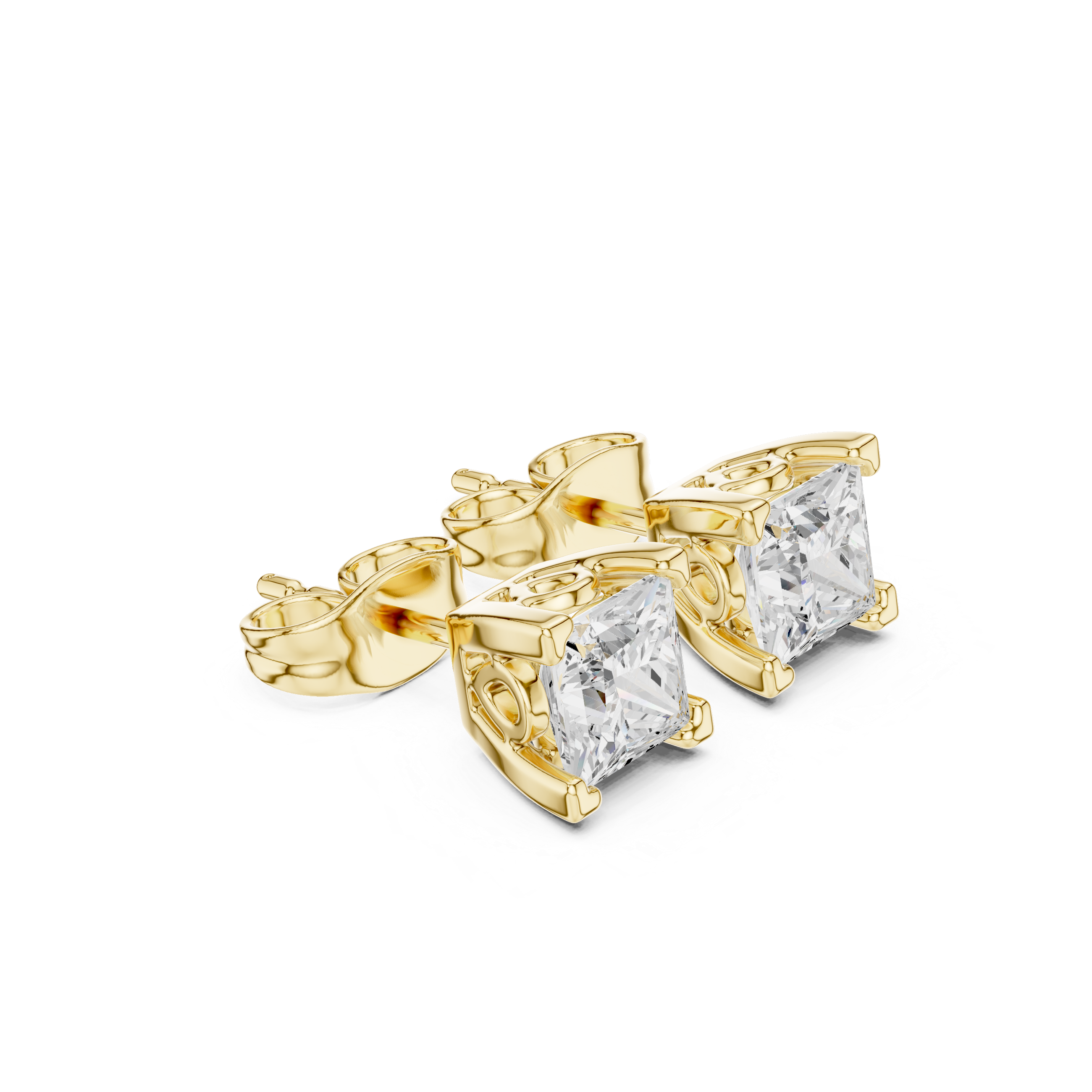 Cushion Cut Crystal Stud Earrings
