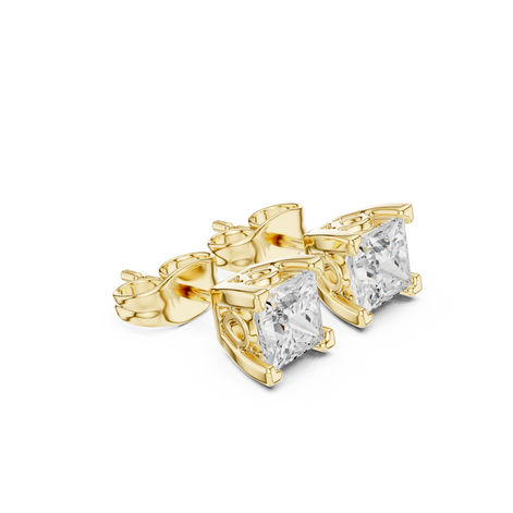 Cushion Cut Crystal Stud Earrings