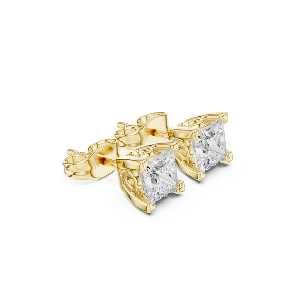 Cushion Cut Crystal Stud Earrings