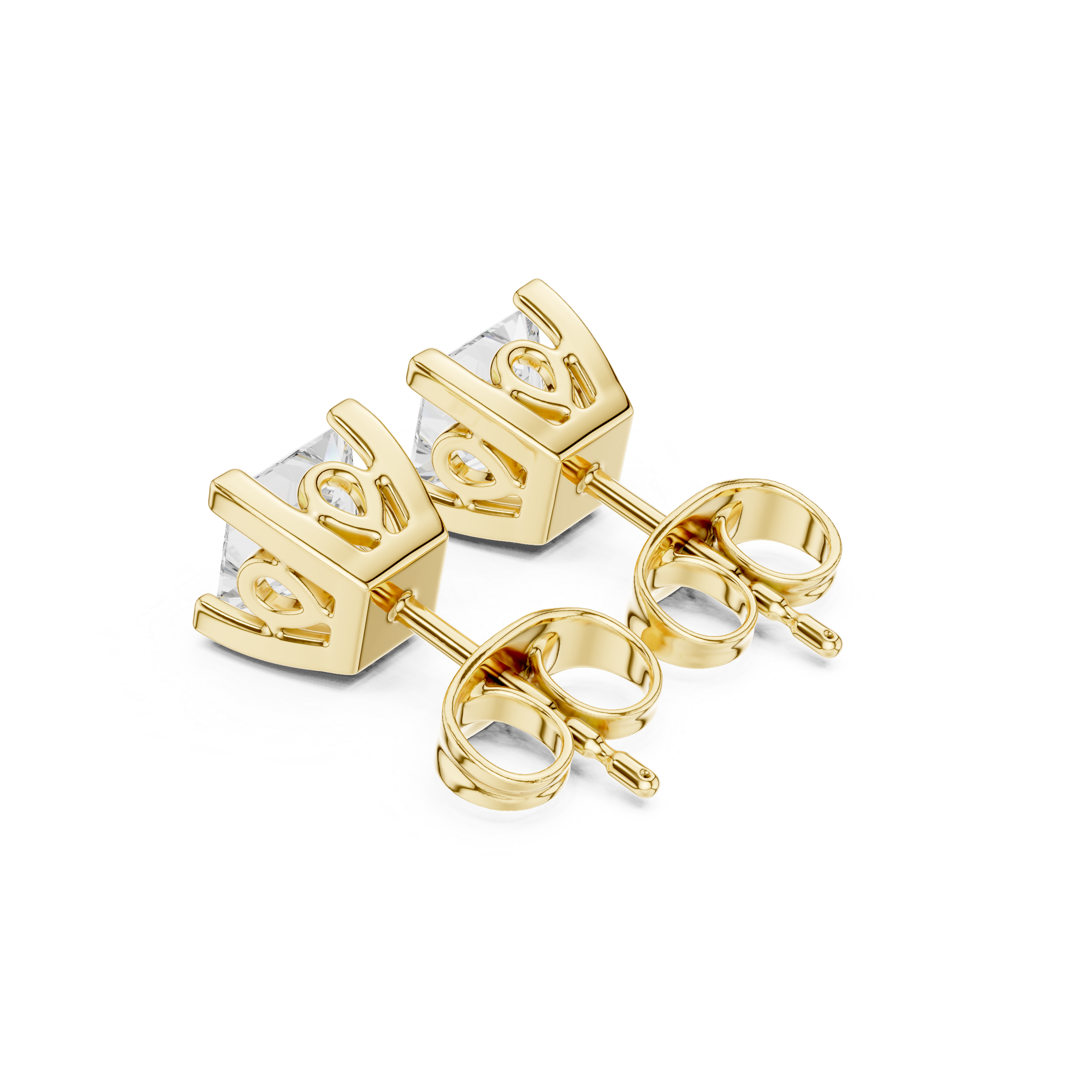 Cushion Cut Crystal Stud Earrings