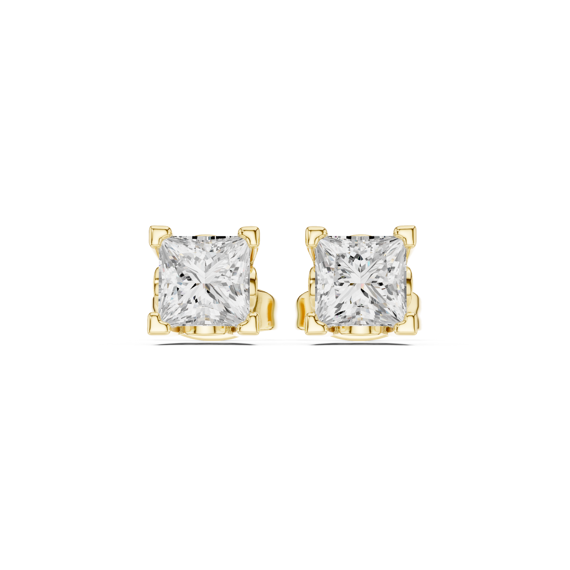 Princess Cut Crystal Stud Earrings