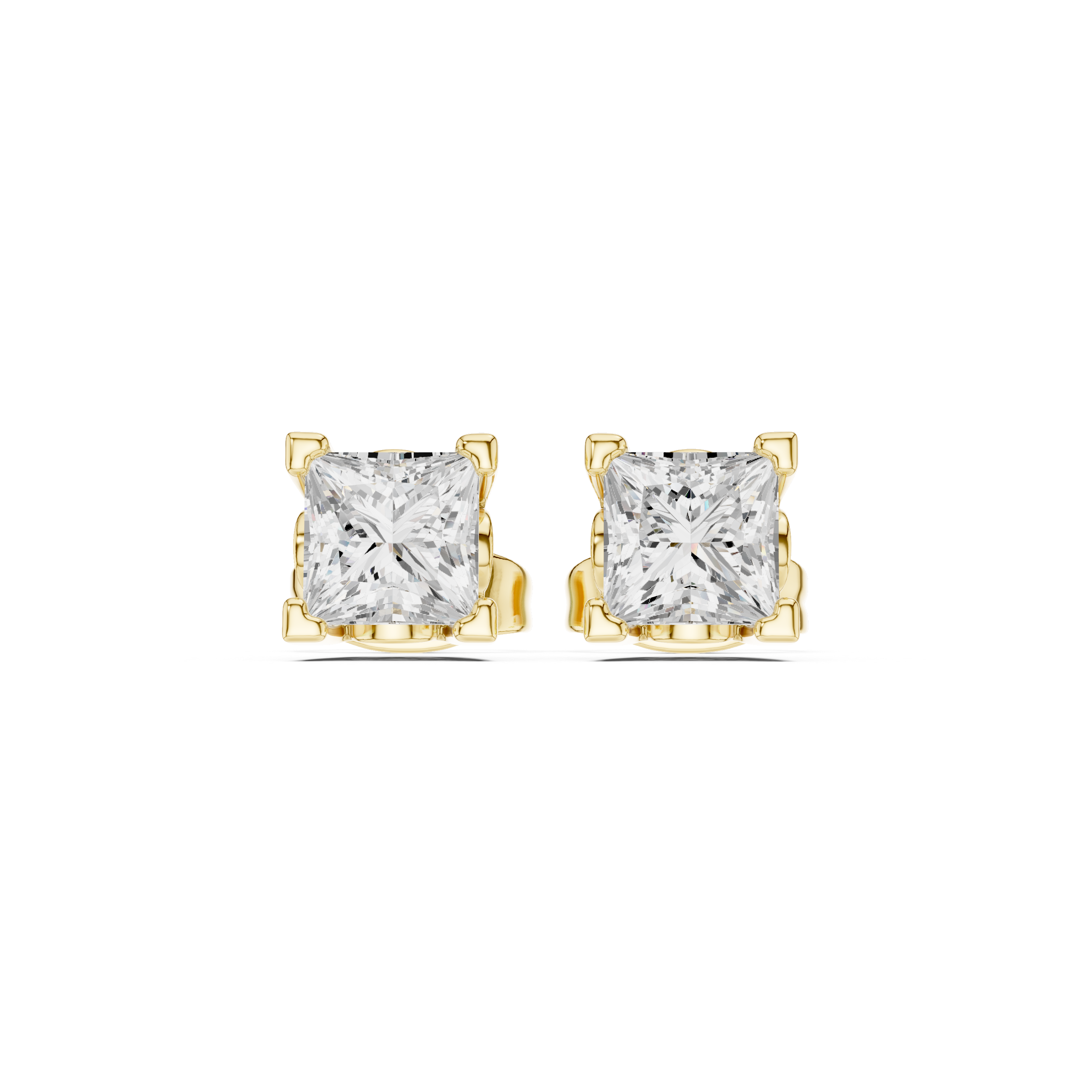 Cushion Cut Crystal Stud Earrings