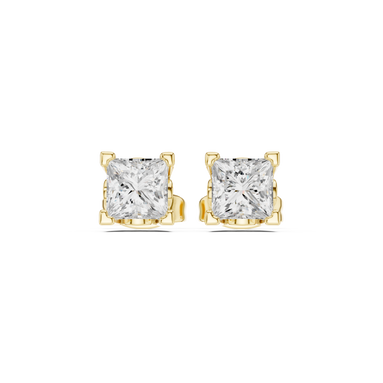 Princess Cut Crystal Stud Earrings
