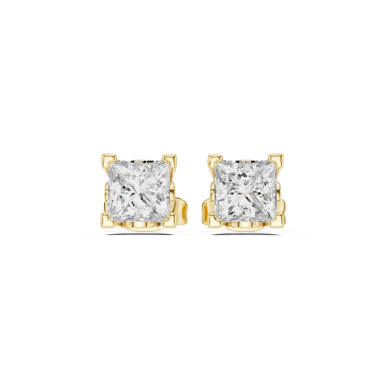 Princess Cut Crystal Stud Earrings