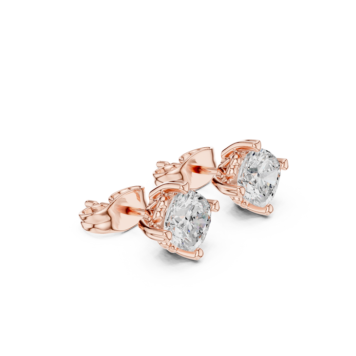 Round Cut Solitaire Stud Earrings
