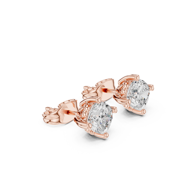 Round Cut Solitaire Stud Earrings