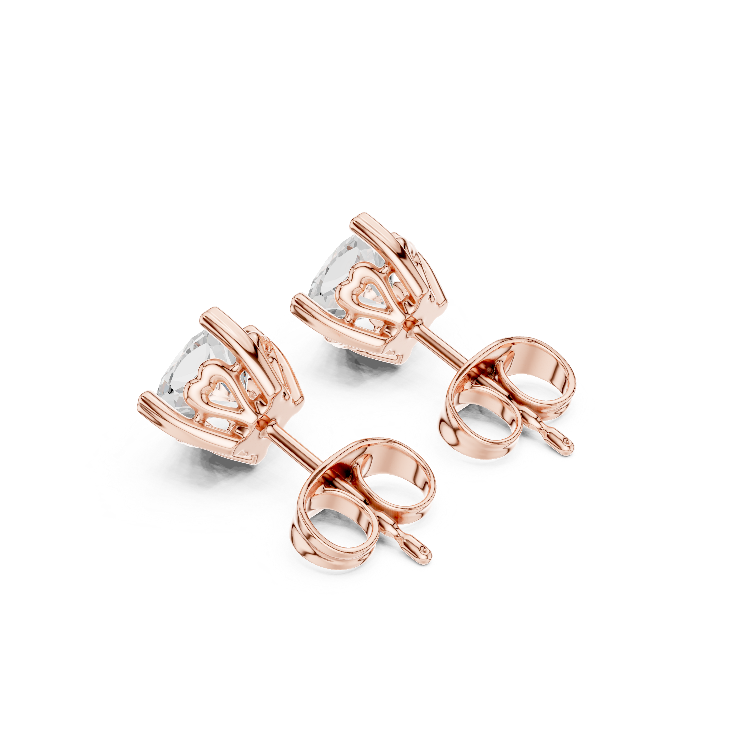 Round Cut Solitaire Stud Earrings
