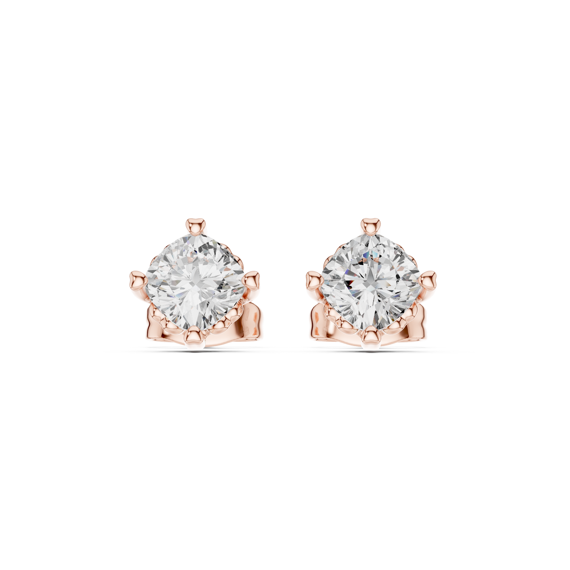 Round Cut Solitaire Stud Earrings