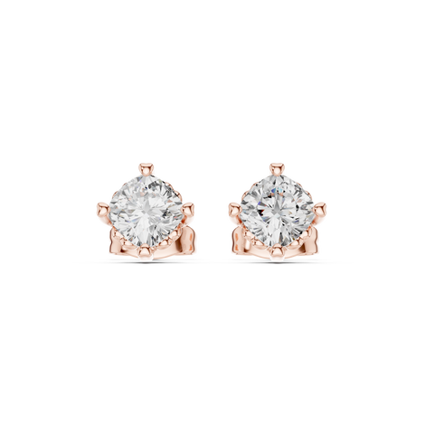 Round Cut Solitaire Stud Earrings