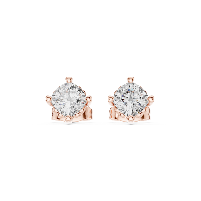 Round Cut Solitaire Stud Earrings