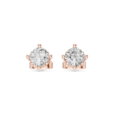 Round Cut Solitaire Stud Earrings
