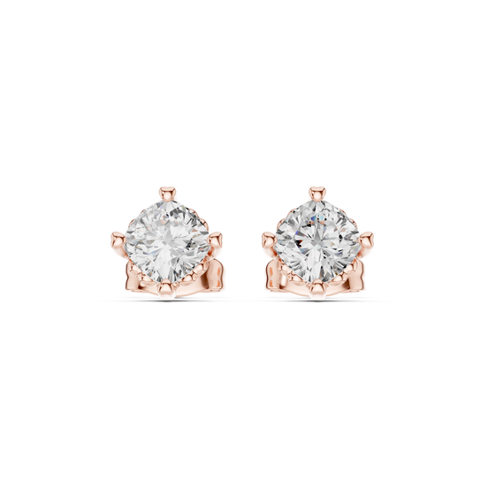 Round Cut Solitaire Stud Earrings