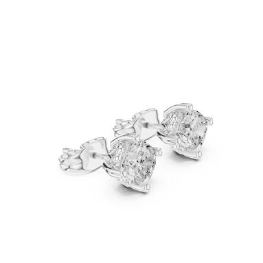 Round Cut Solitaire Stud Earrings