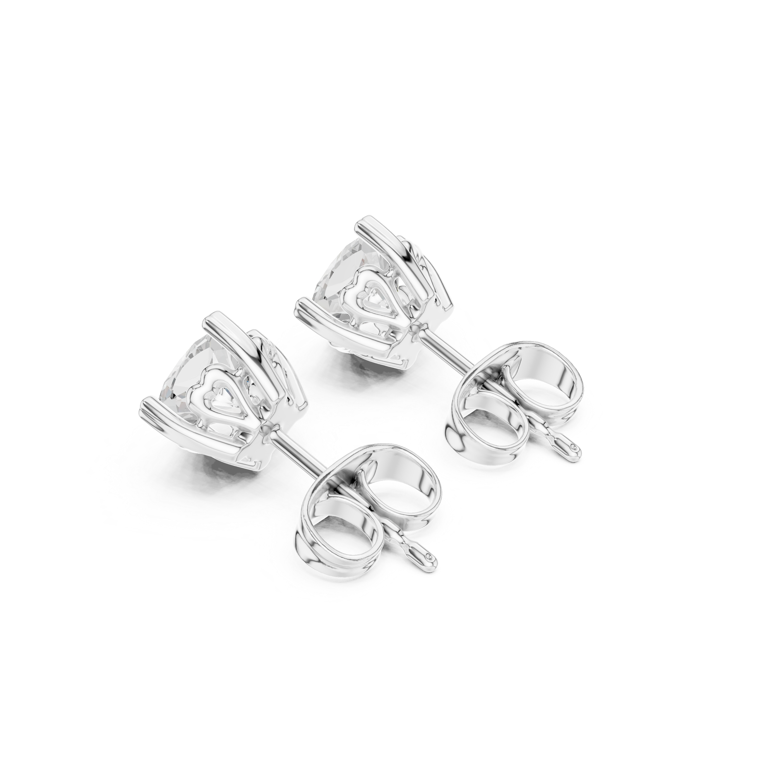 Round Cut Solitaire Stud Earrings