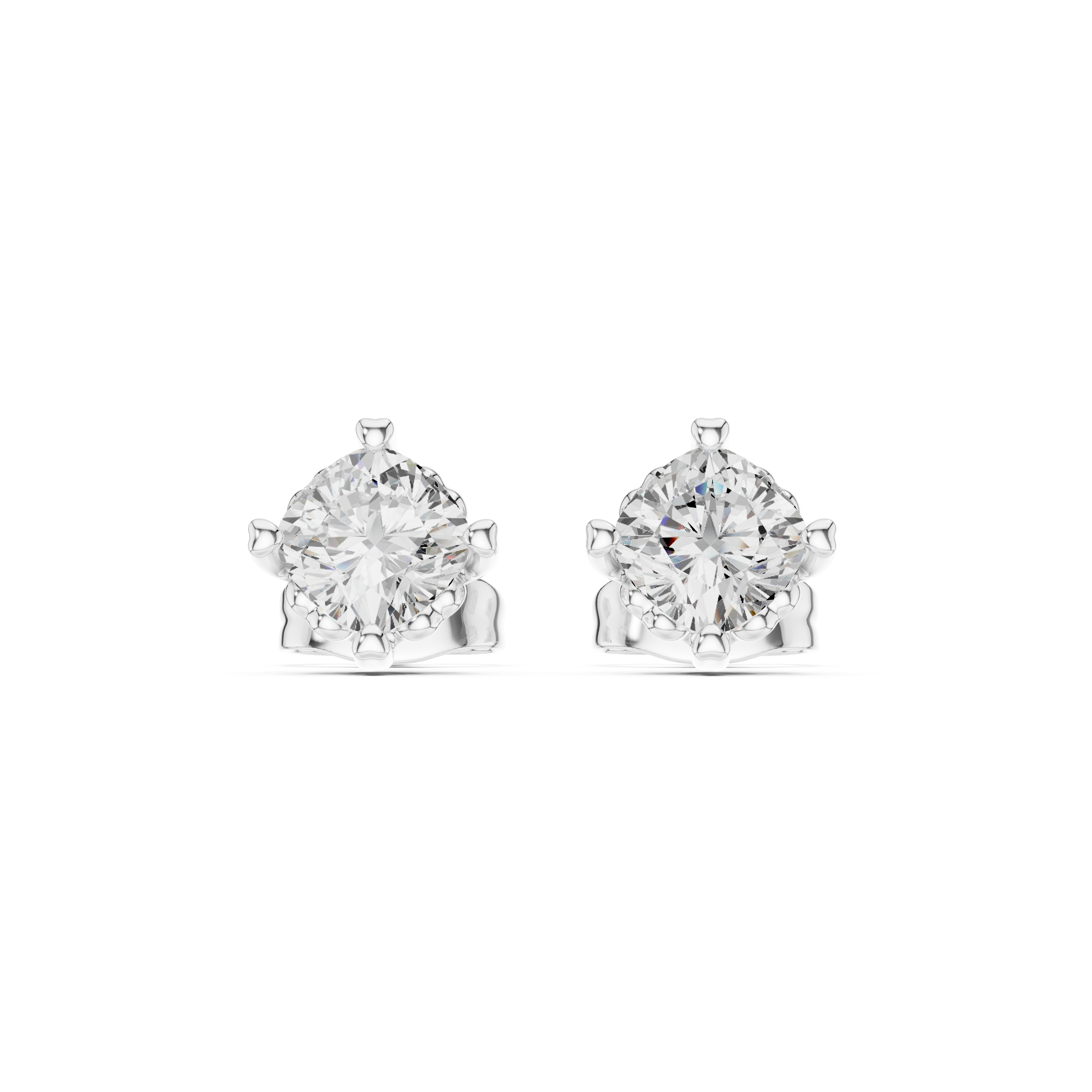 Round Cut Solitaire Stud Earrings