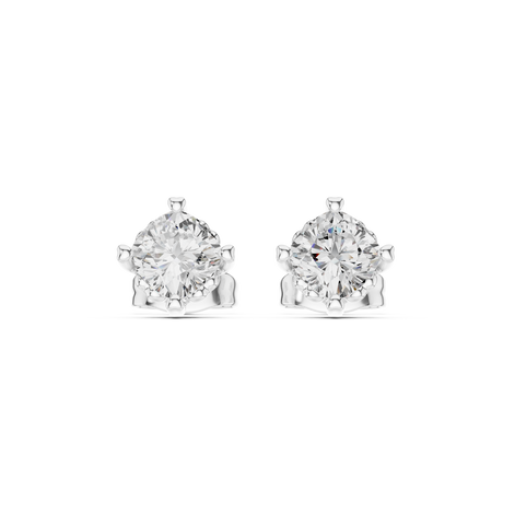 Round Cut Solitaire Stud Earrings