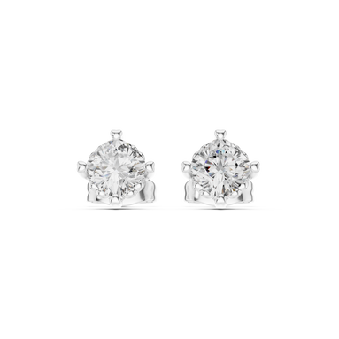 Round Cut Solitaire Stud Earrings
