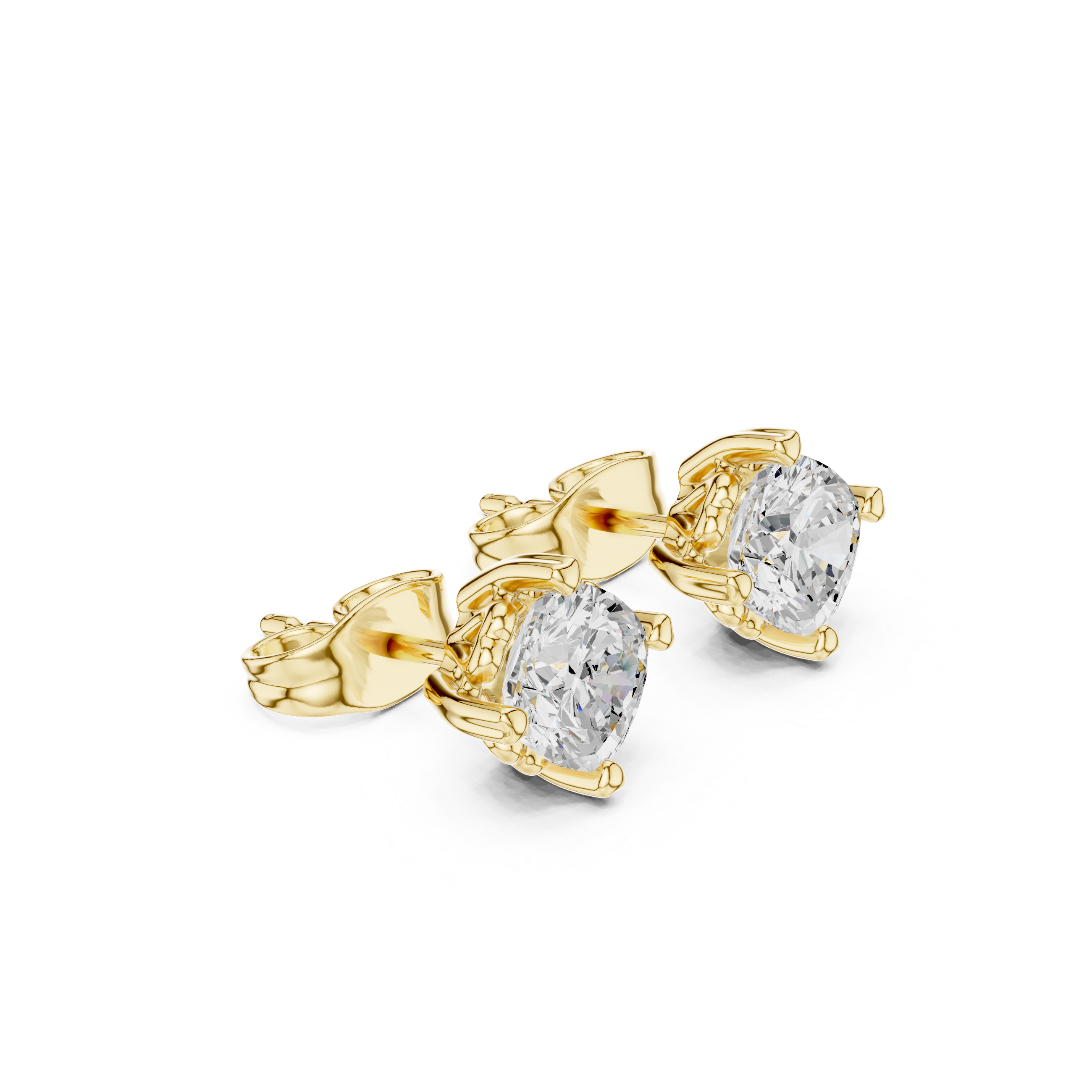 Round Cut Solitaire Stud Earrings