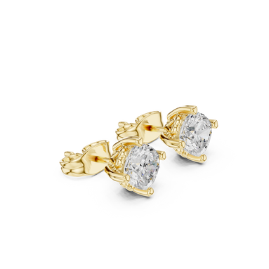 Round Cut Solitaire Stud Earrings