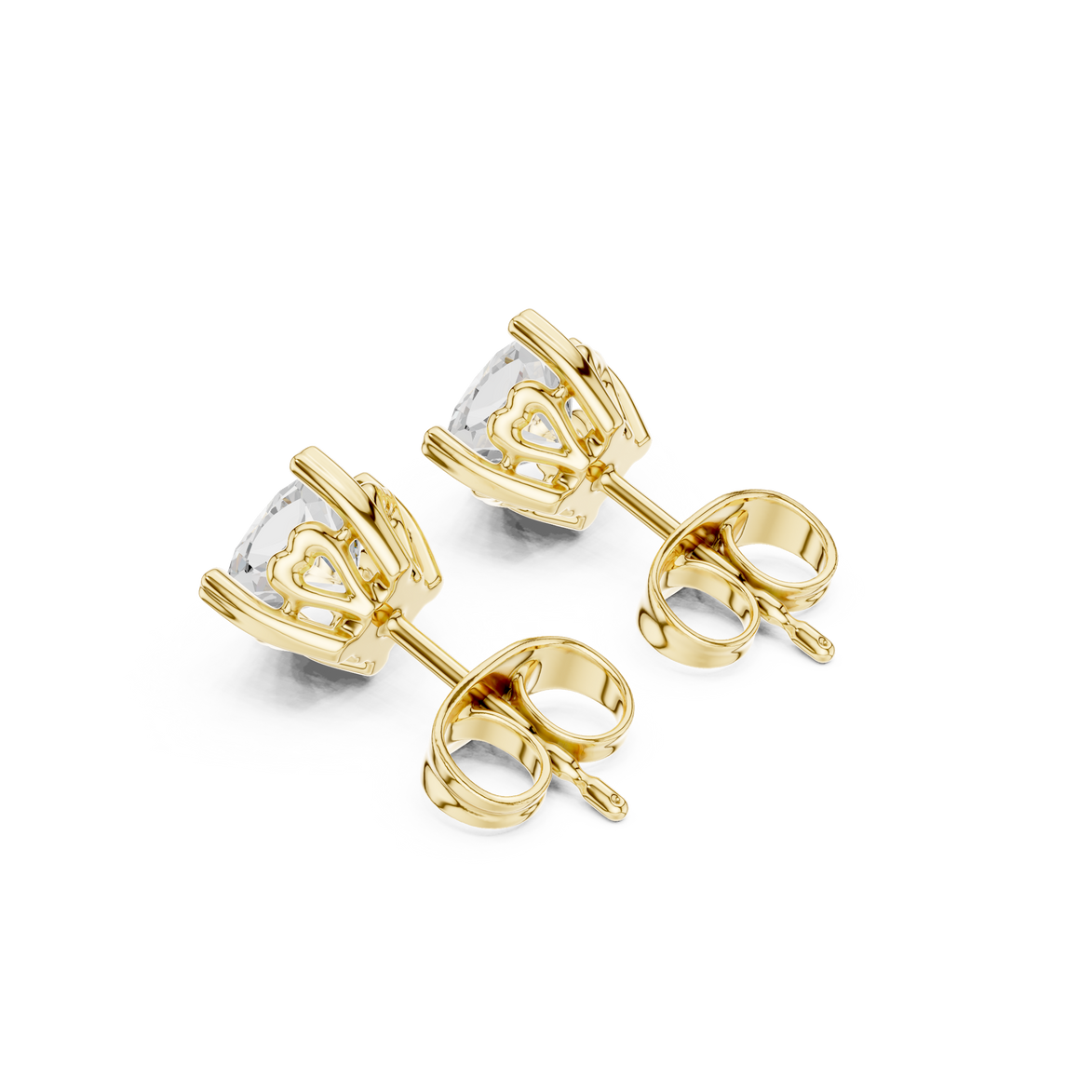 Round Cut Solitaire Stud Earrings