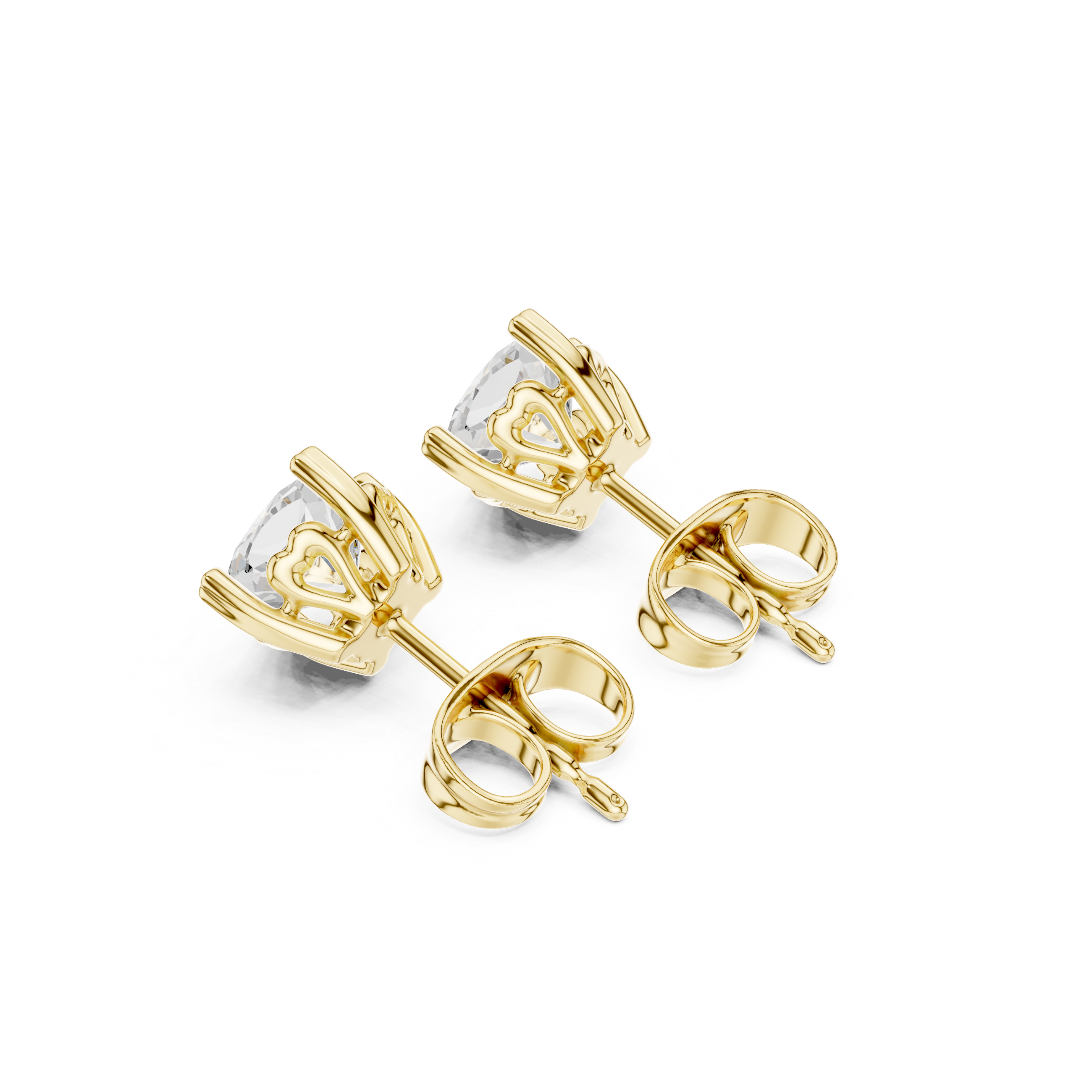 Round Cut Solitaire Stud Earrings