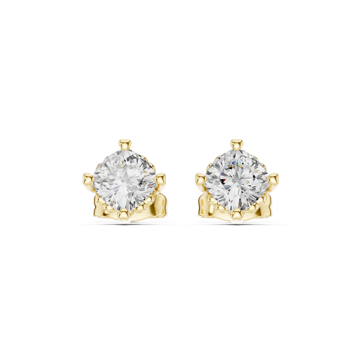 Round Cut Solitaire Stud Earrings