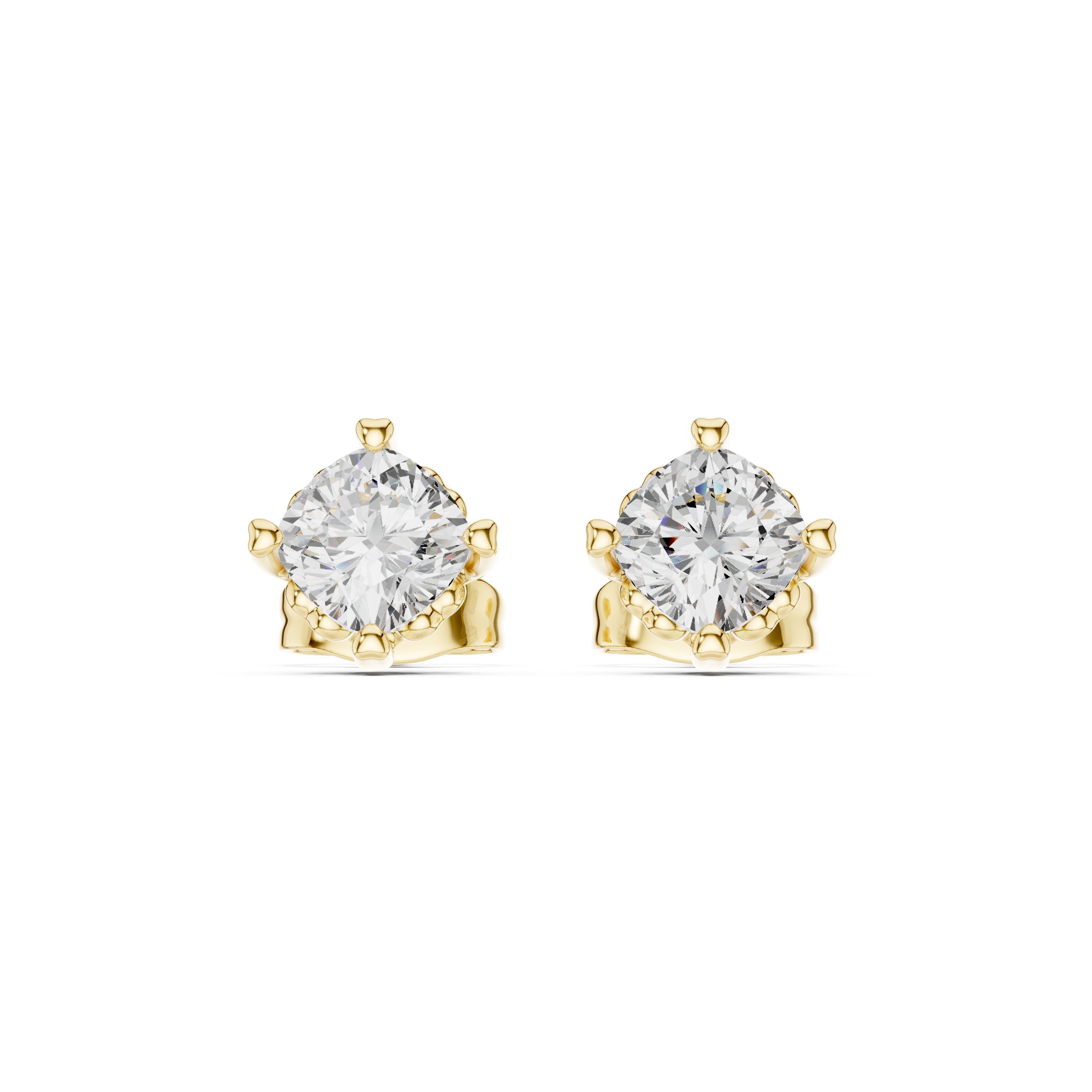 Round Cut Solitaire Stud Earrings