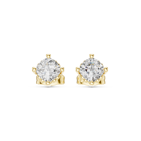 Round Cut Solitaire Stud Earrings