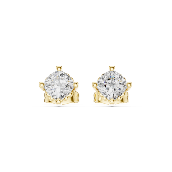 Round Cut Solitaire Stud Earrings