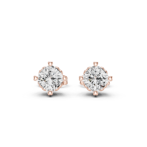 Round Cut Solitaire Stud Earrings