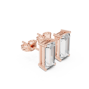Baguette Solitaire Stud Earrings