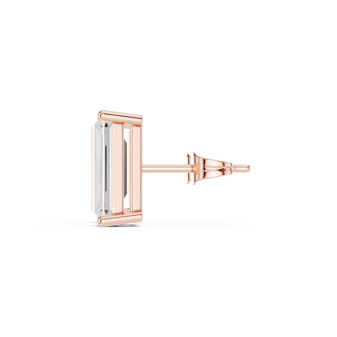 Baguette Solitaire Stud Earrings