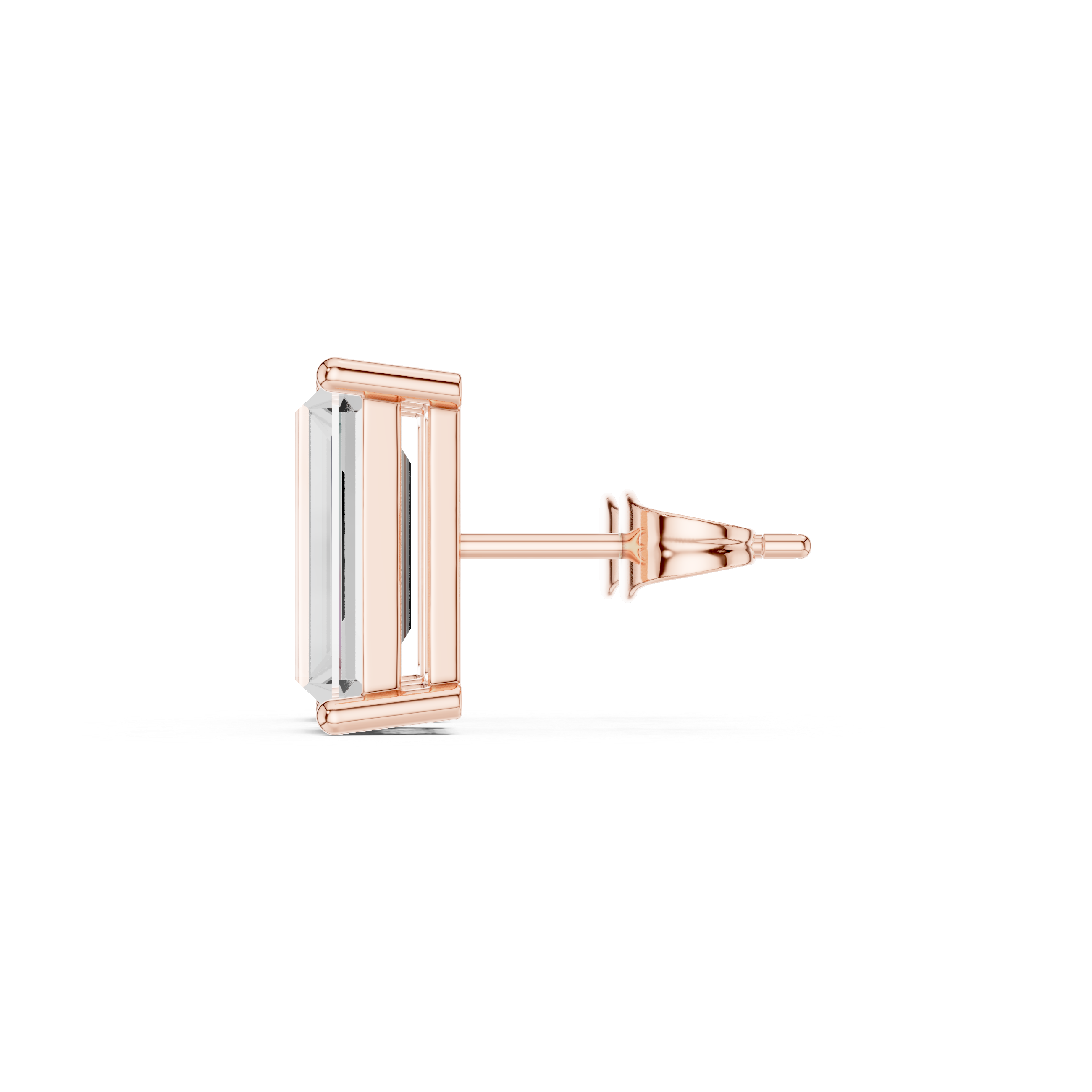 Baguette Solitaire Stud Earrings