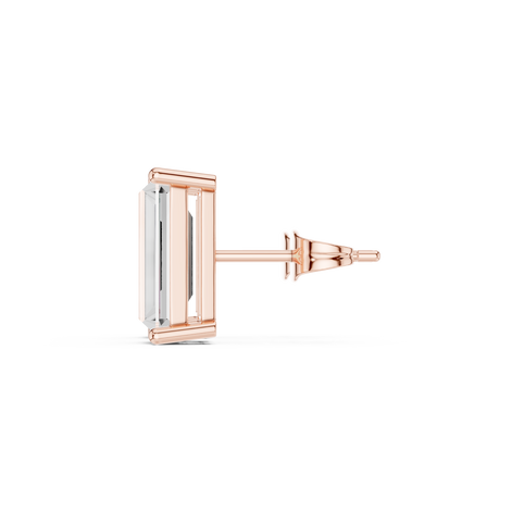 Baguette Solitaire Stud Earrings
