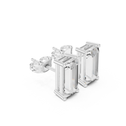 Baguette Solitaire Stud Earrings