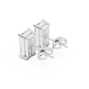 Baguette Solitaire Stud Earrings