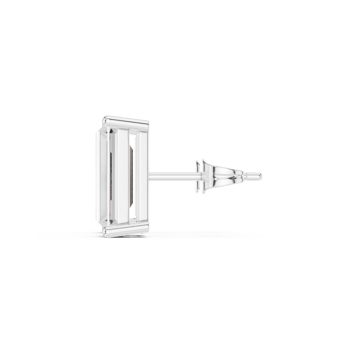 Baguette Solitaire Stud Earrings