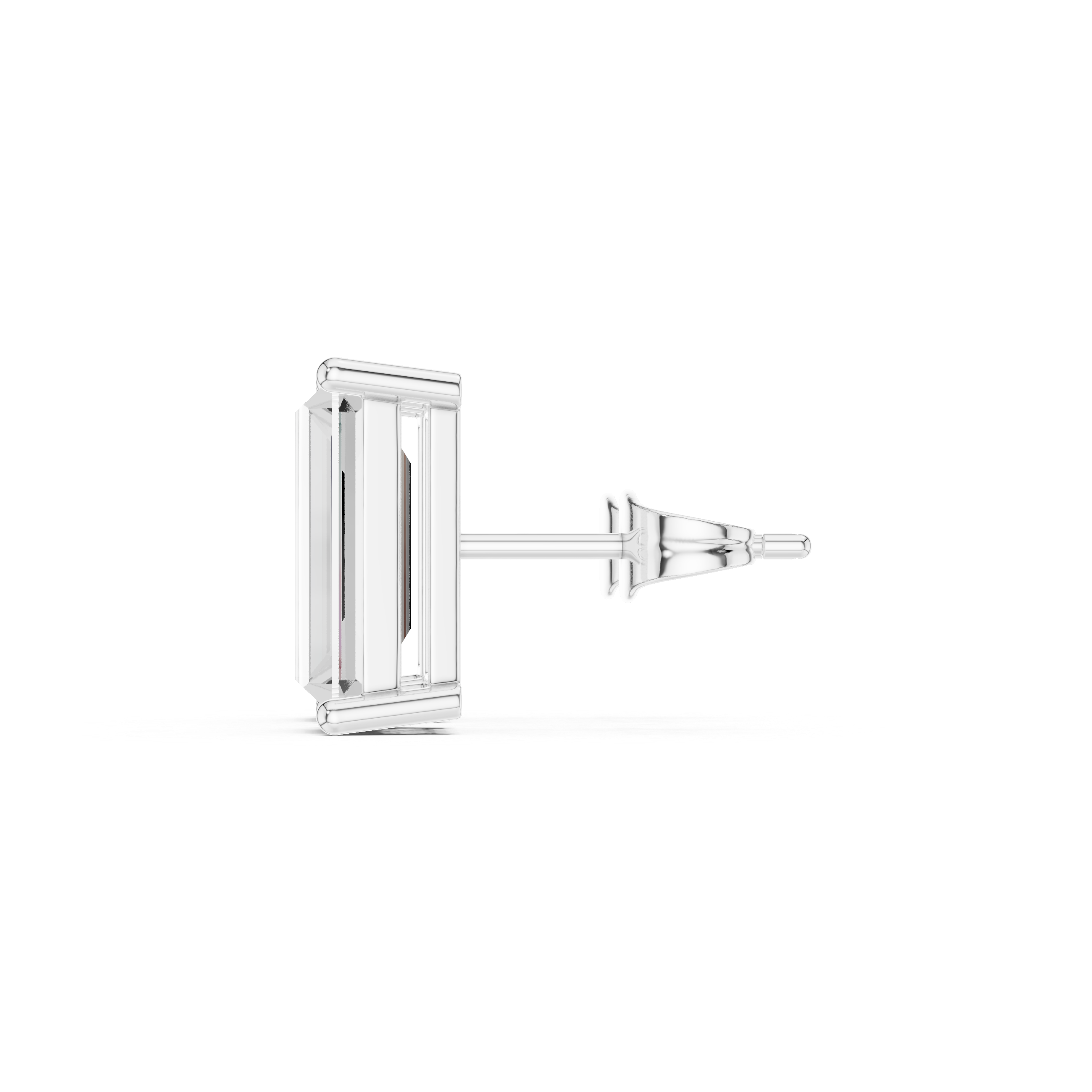 Baguette Solitaire Stud Earrings